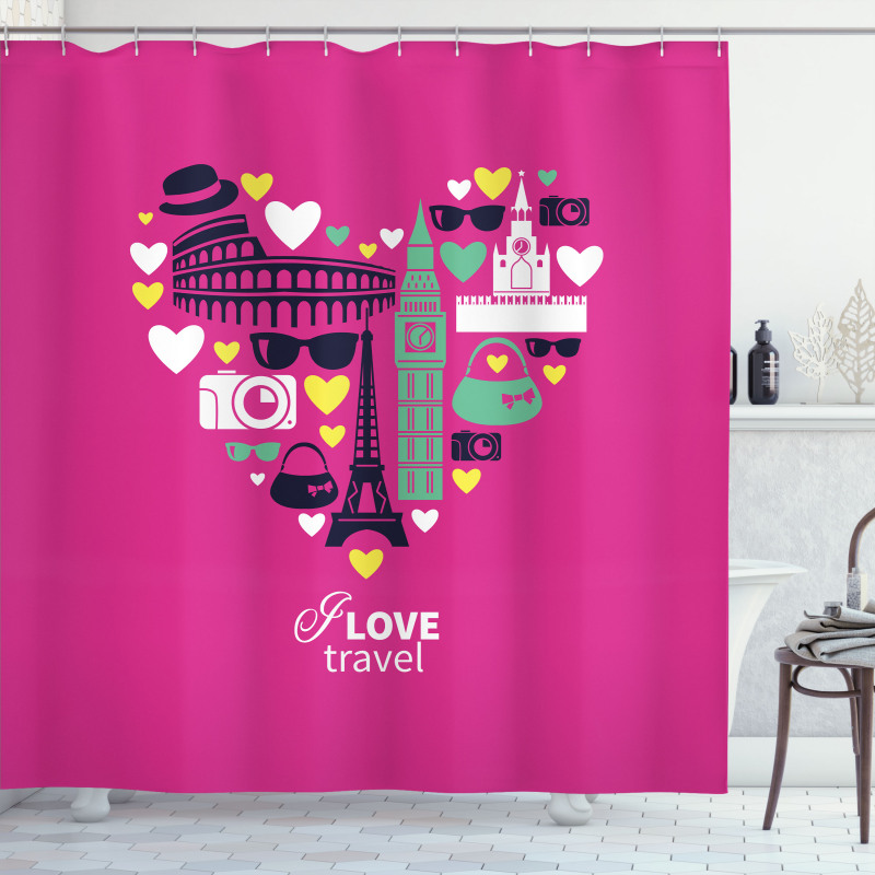 Traveling European Landmarks Shower Curtain