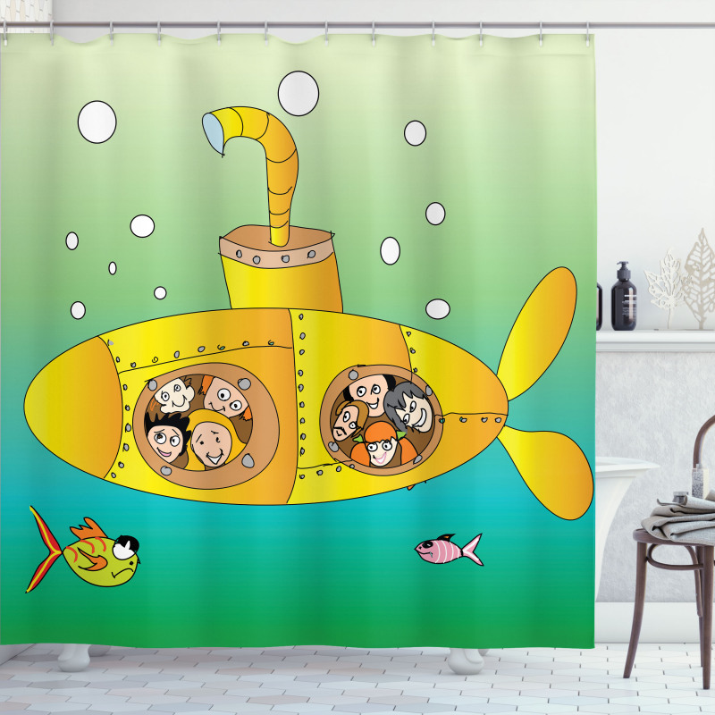 Underwater Happy Kids Shower Curtain