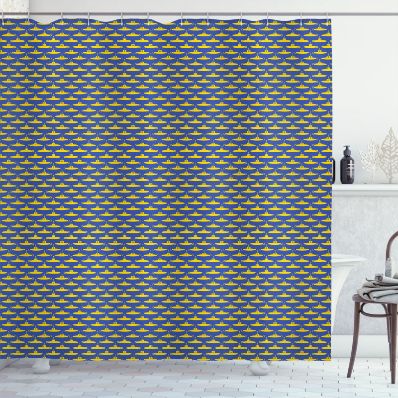 Pictogram Pattern Ocean Shower Curtain