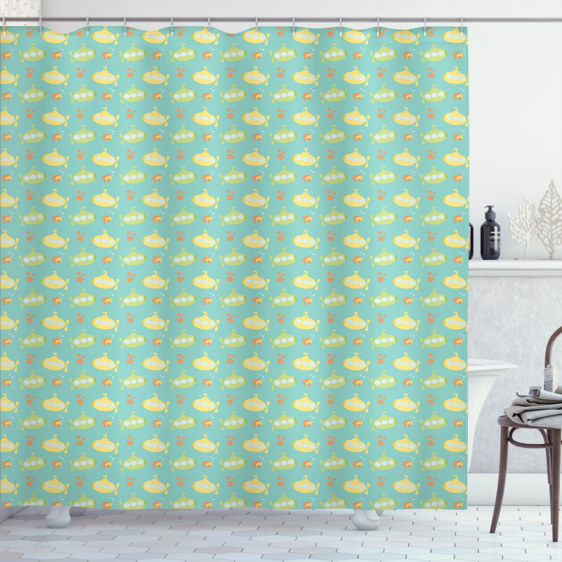 Fish Starfish Undersea Shower Curtain