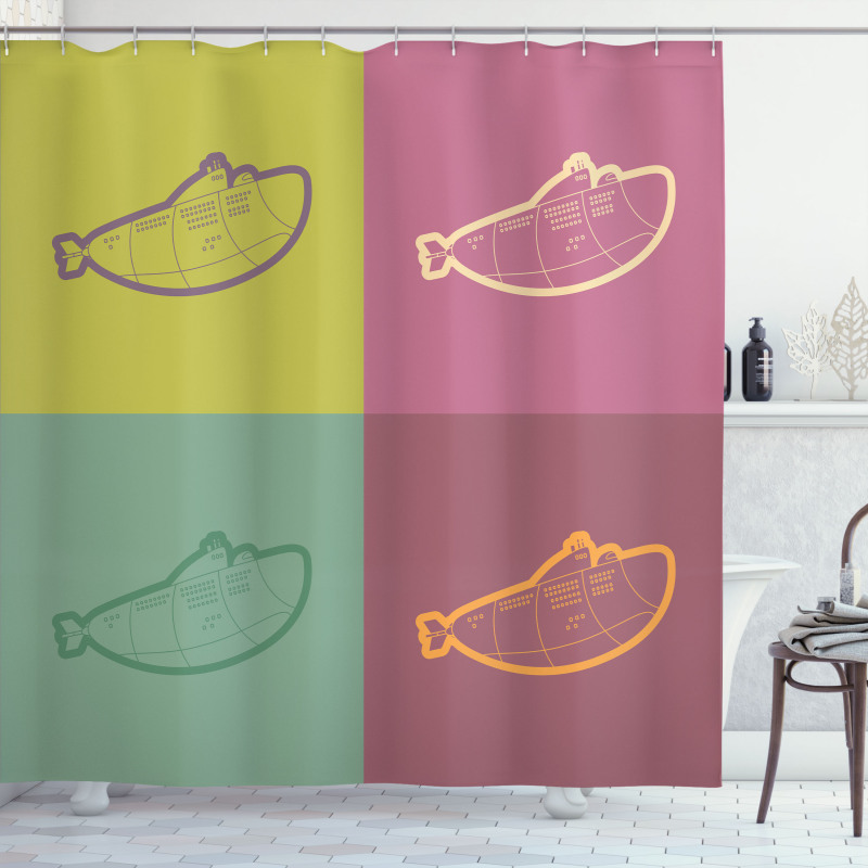 Outline Drawing in Square Shower Curtain