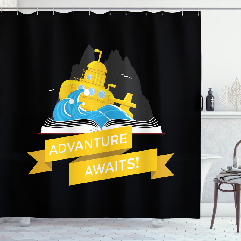 Adventure Awaits Book Shower Curtain