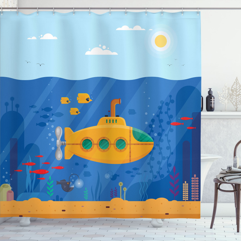 Cartoon Underwater Life Shower Curtain