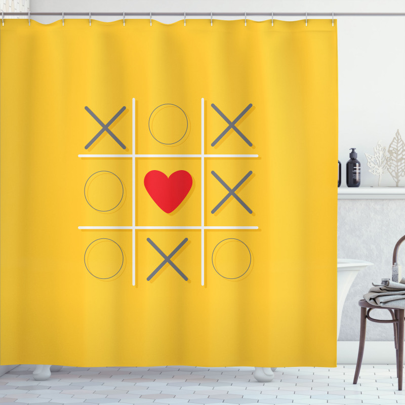 Tic Tac Toe Inspired Love Win Shower Curtain