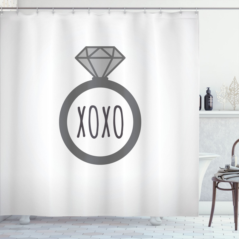 Wedding Ring Proposal Kisses Shower Curtain