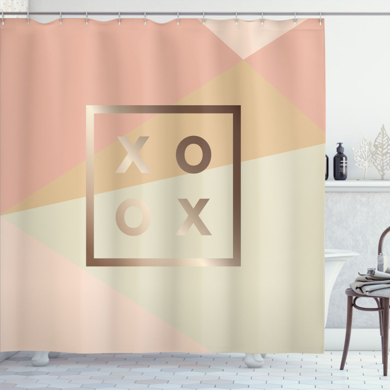 Minimalist Love Design Frame Shower Curtain