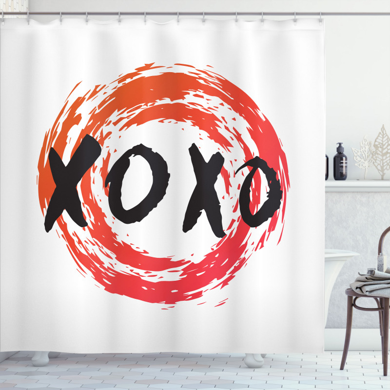 Grungy Brush Painting Circle Shower Curtain