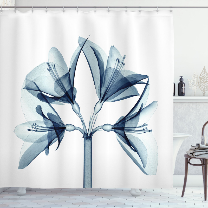 Xray Amaryllis Flowers Deco Shower Curtain