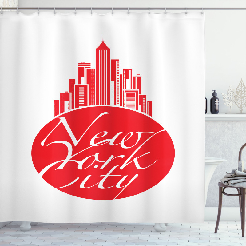 New York City Apple Emblem Look Shower Curtain