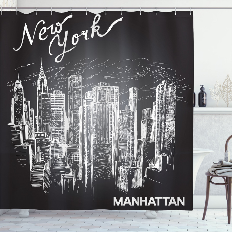 New York Manhattan Skyscrapers Shower Curtain