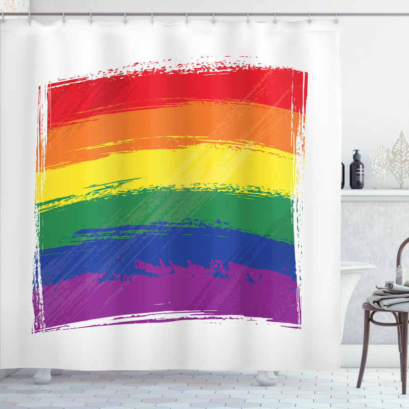 Watercolor Rainbow Flag Love Shower Curtain