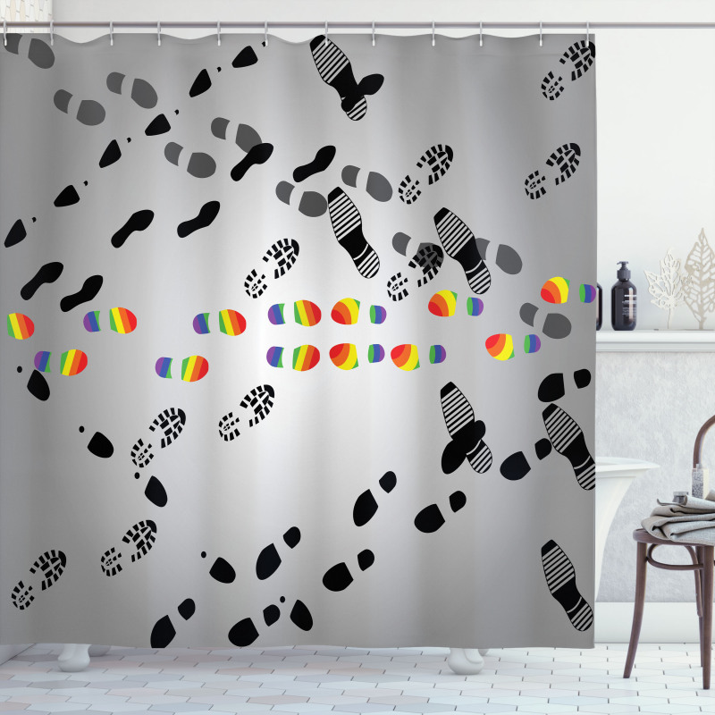 LGBT Lovers Meet in Crowd Shower Curtain