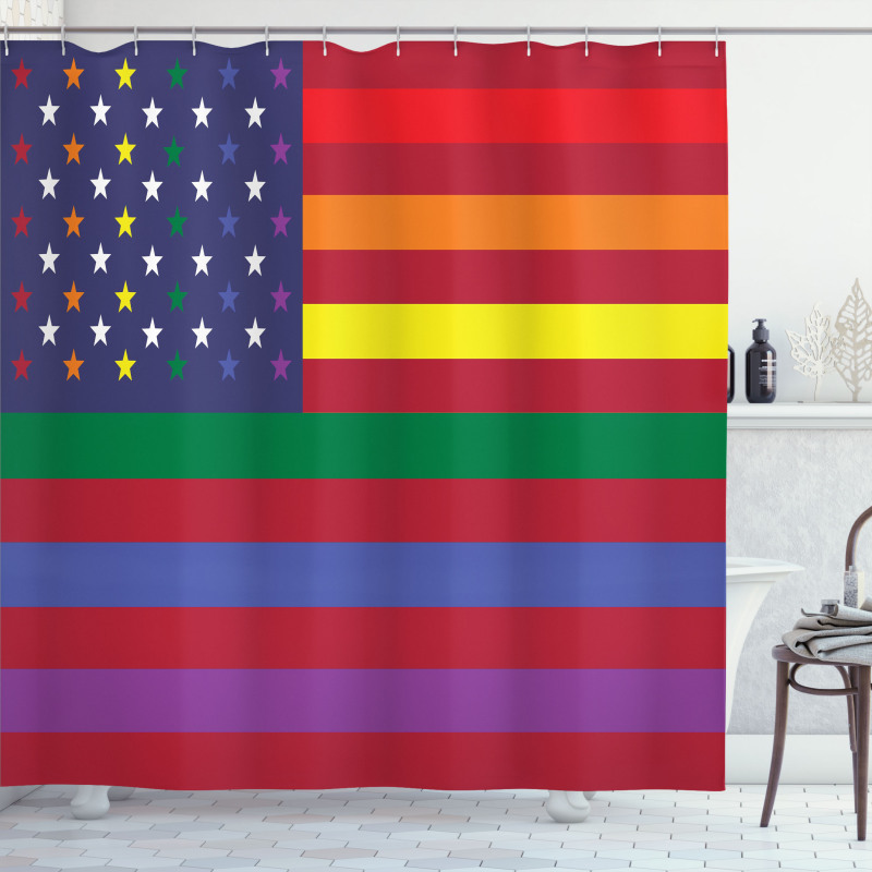 Gay Concept American Flag Shower Curtain