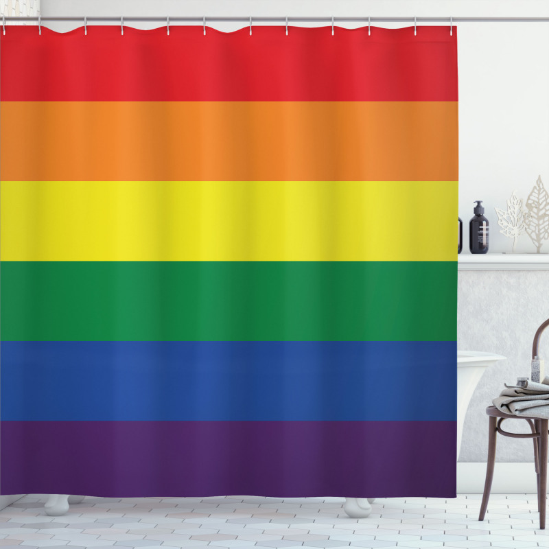 Simplistic Design LGBT Flag Shower Curtain