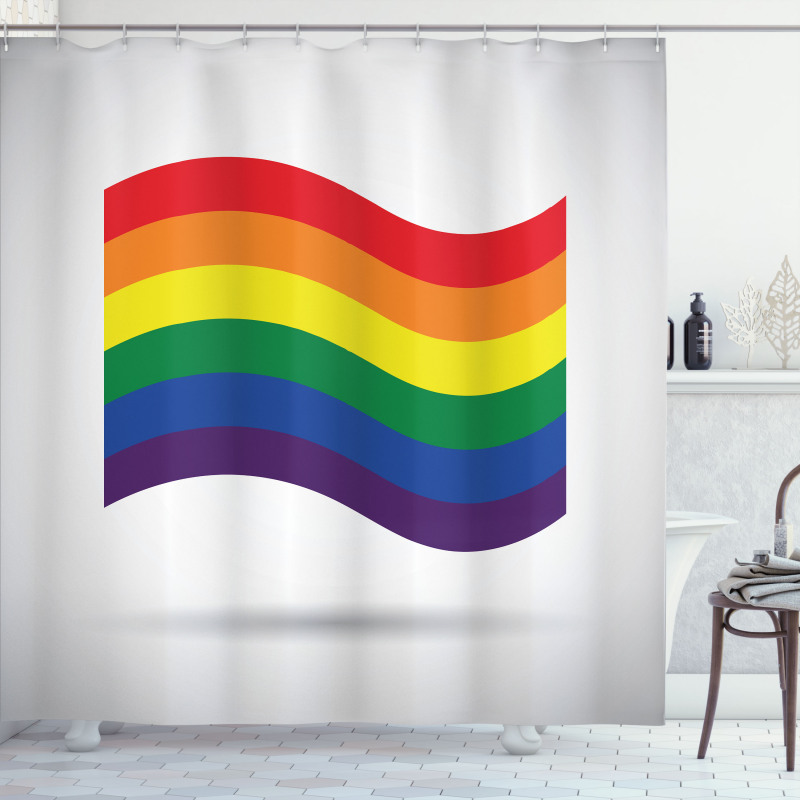 Waving Gay Flag Illustration Shower Curtain