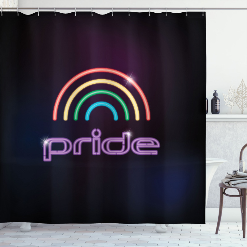 Neon Lamb Look Rainbow Lines Shower Curtain