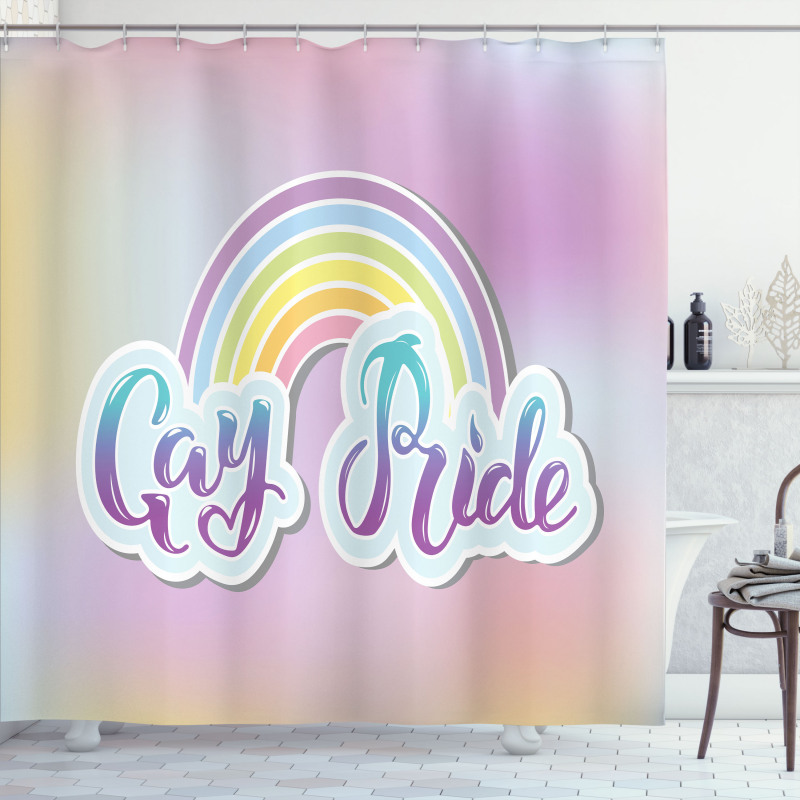 Gay Pride Clouds and Rainbow Shower Curtain