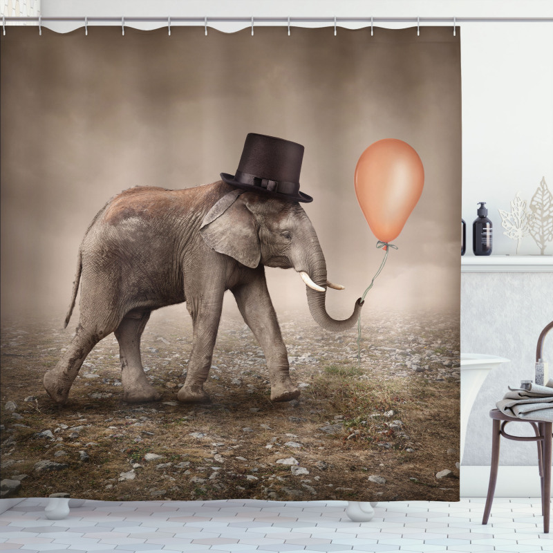 Illusionist Elephant Shower Curtain