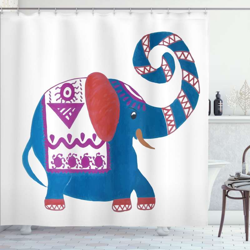 Elephant Nose Doodle Shower Curtain