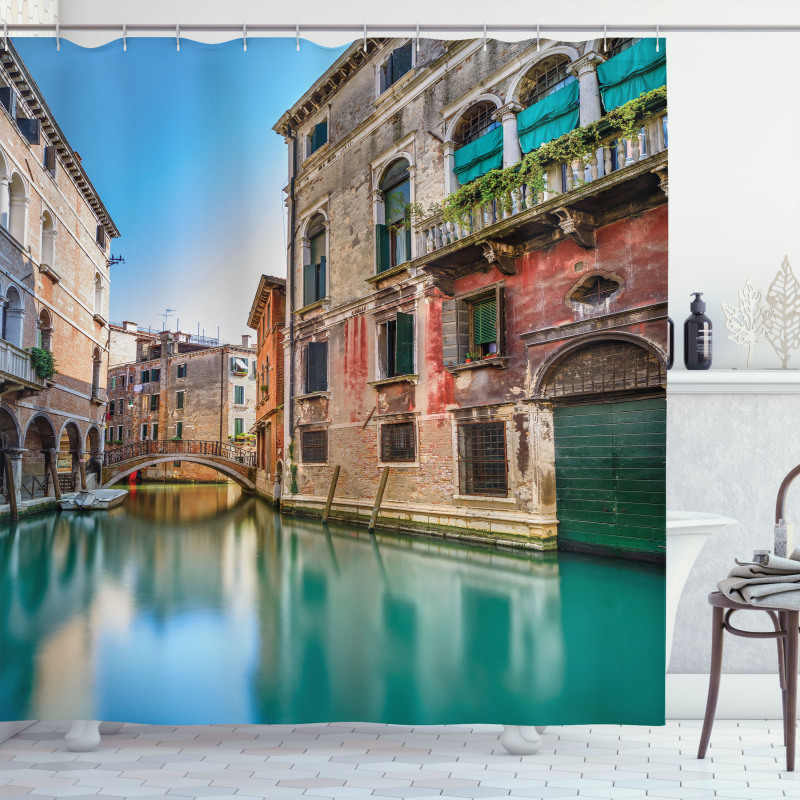 Italy City Water Canal Shower Curtain