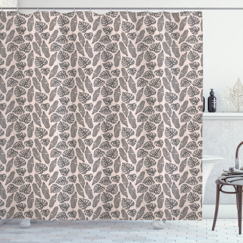 Exotic Palm Leaves Pastel Shower Curtain