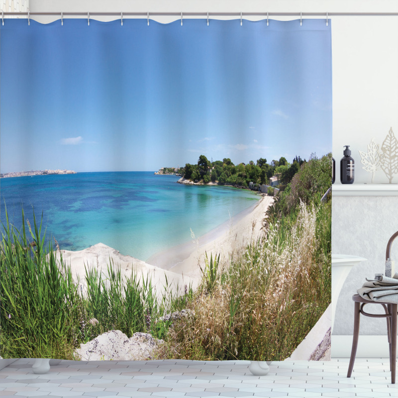 Panoramic Sandy Coastline Shower Curtain