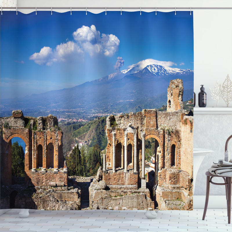 Greek Roman Ruins Landscape Shower Curtain