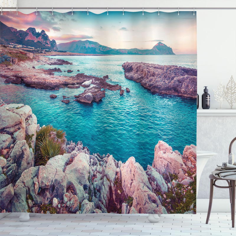 Vibrant Mediterranean Sea Shower Curtain