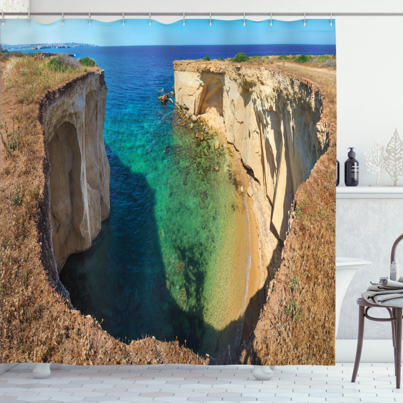 Panoramic Sea and Grotto Shower Curtain