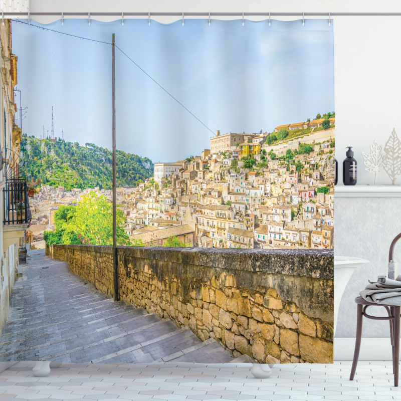 Stairway in Modica Shower Curtain