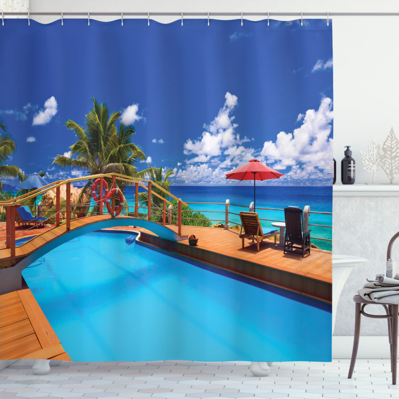 Sea Pool Beach Holiday Shower Curtain