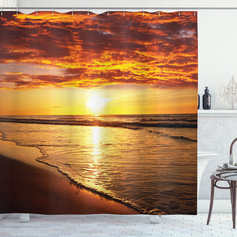 Beach Sunset Coast Shower Curtain