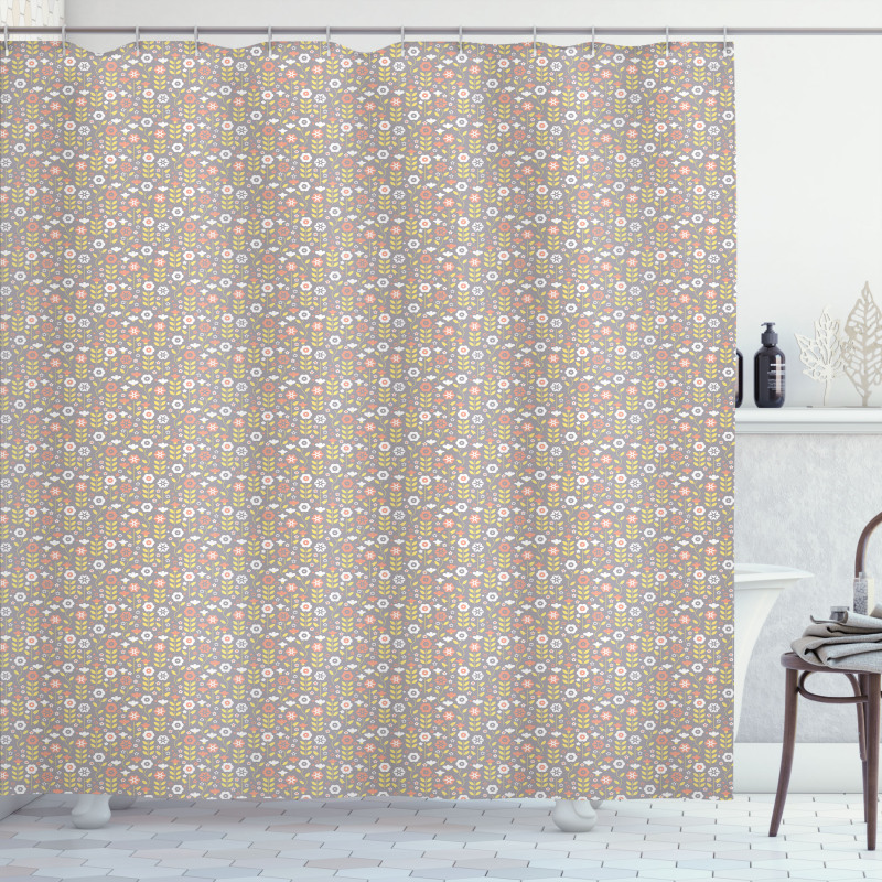 Vintage Style Nursery Floral Shower Curtain