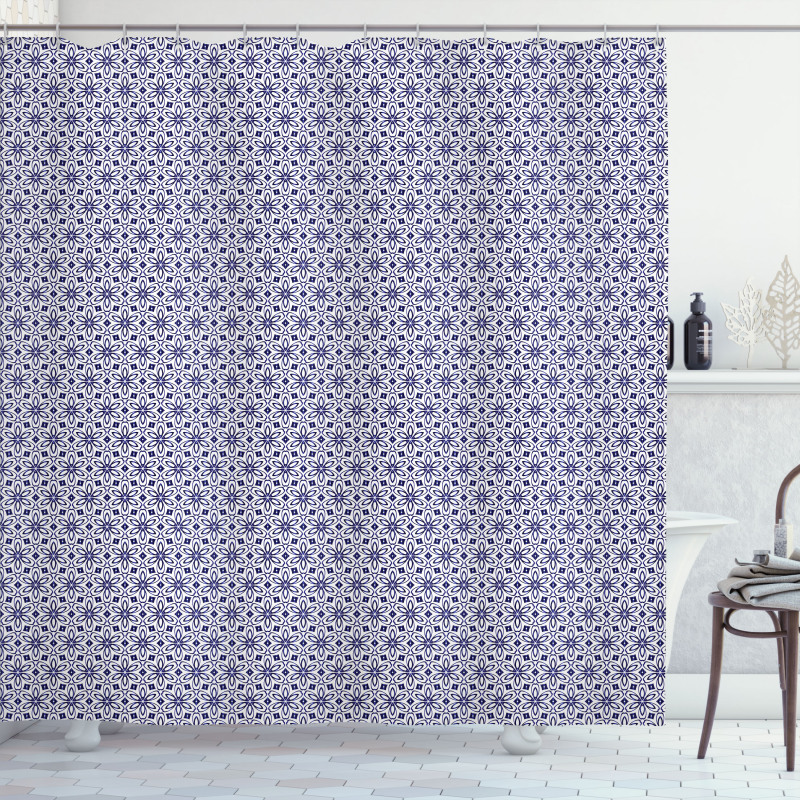Abstract Repetitive Flowers Shower Curtain