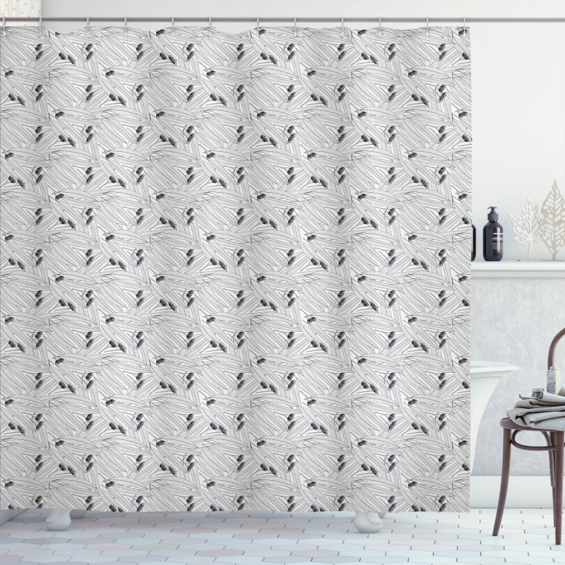 Eucalyptus Leaves and Flower Shower Curtain