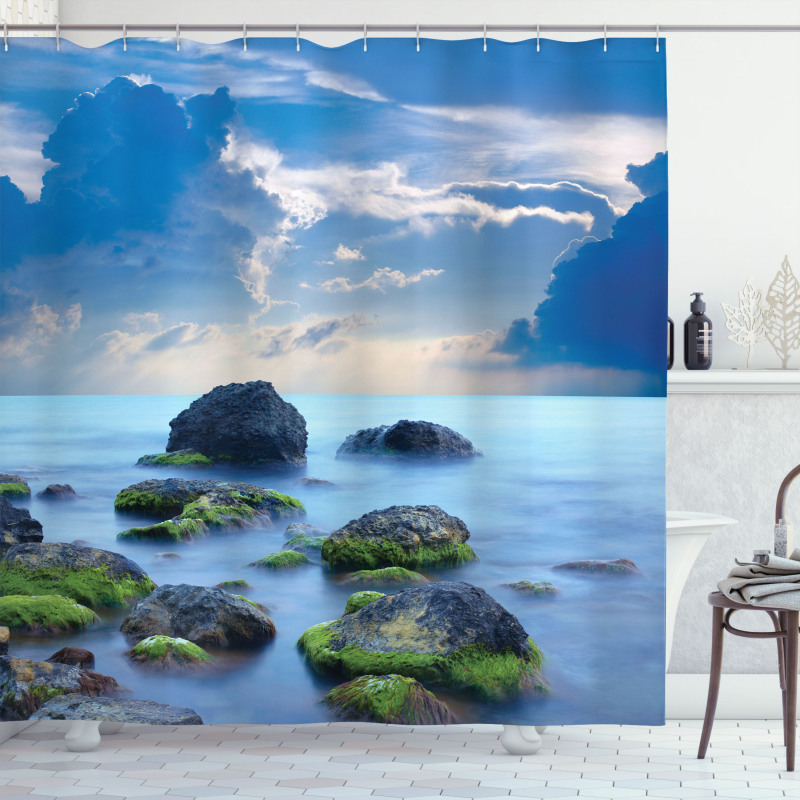 Mystical Seaside Stones Shower Curtain