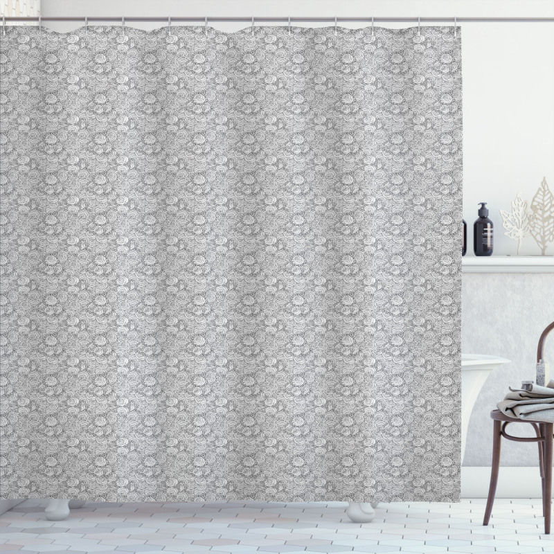 Vintage Greyscale Roses Art Shower Curtain