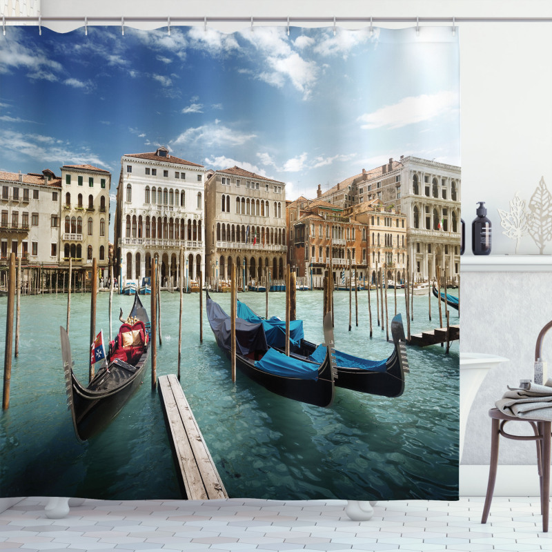 Gondolas Venetian Lagoon Shower Curtain