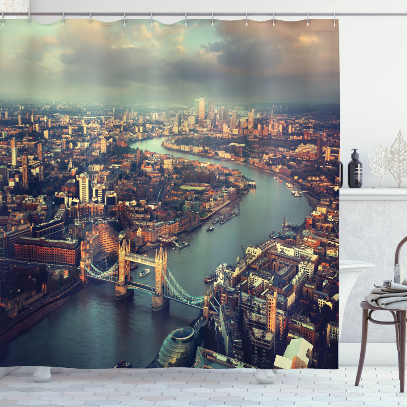 Thames River and Bridge Shower Curtain