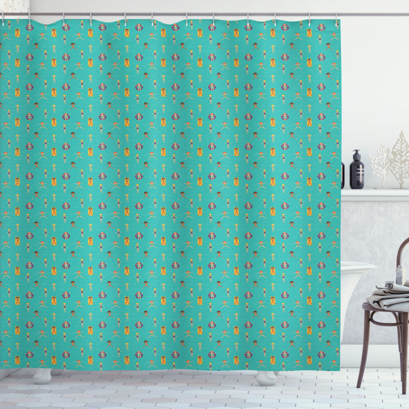 Children Laying on Water Shower Curtain