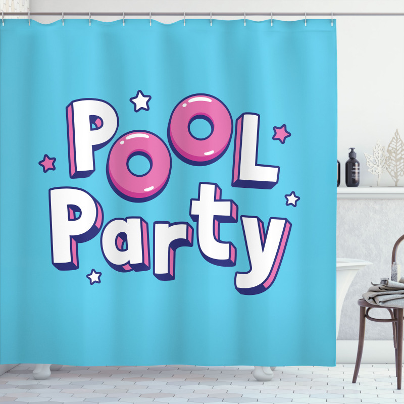 Cartoon Lettering Shower Curtain