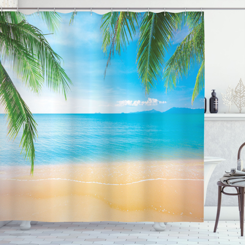 Exotic Lagoon Sand Ocean Shower Curtain