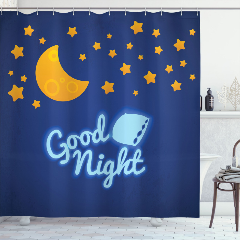 Nursery Bed Time Graphic Shower Curtain