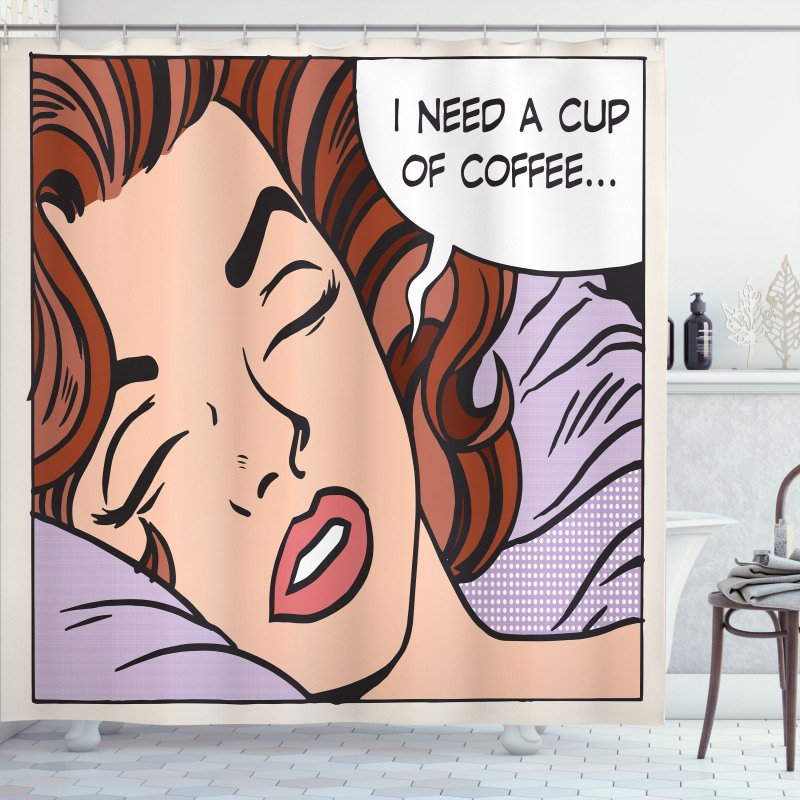 Pop Art Comic Beauty Sleep Shower Curtain