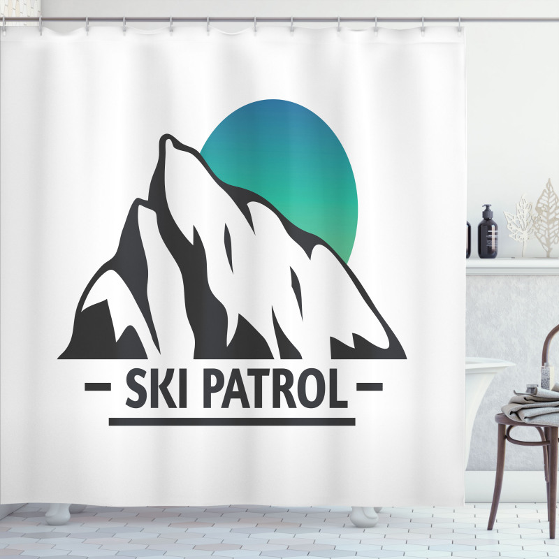 Mountain Ombre Sun and Ski Shower Curtain