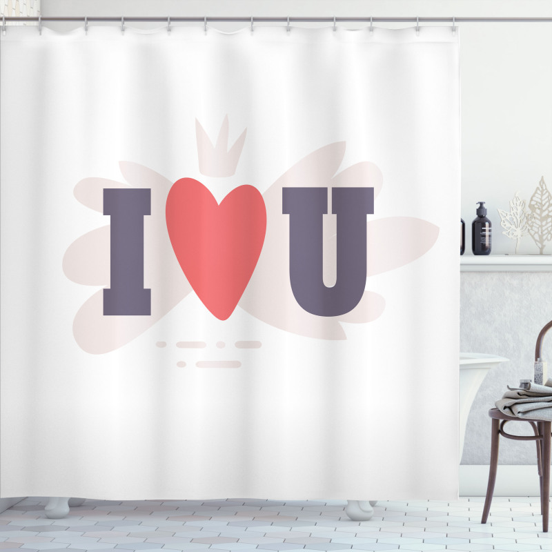 I Heart You Simple Pictogram Shower Curtain