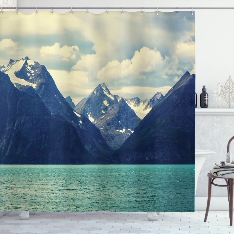 Northern Norway Harbor Shower Curtain