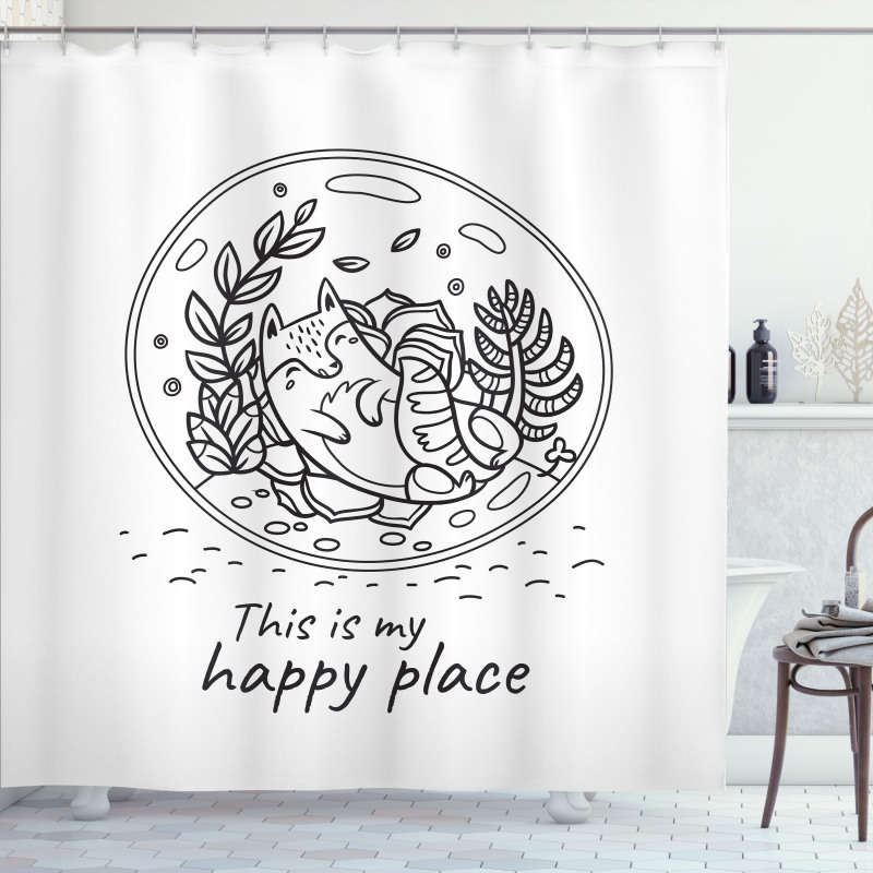 Positive Saying with Doodle Shower Curtain