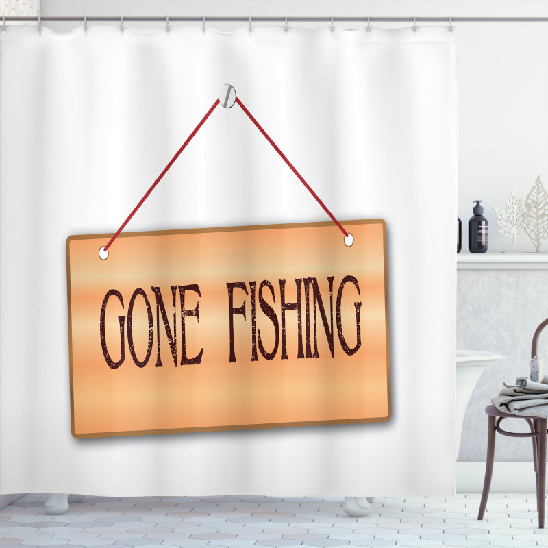 Hanged Signboard Image Shower Curtain