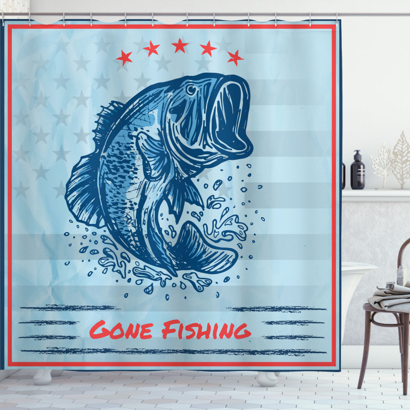 Vintage Trout Fish Shower Curtain